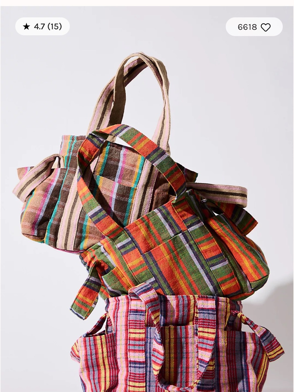 Free People Striped Multicolor Canvas Tote Bag - Vibrant Everyday Carry